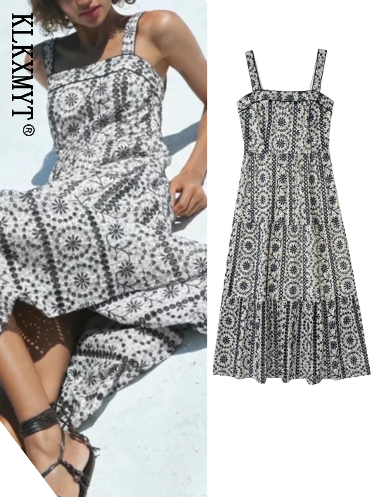 

KLKXMYT TRAF платье-миди с вышивкой, женский сарафан, платье-миди, женские летние платья с вырезами, женское пляжное платье с открытой спиной 2022