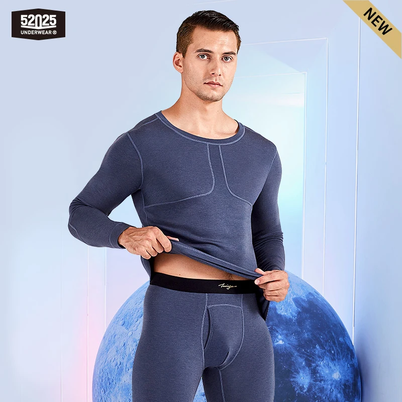 52025 Men Thermal Underwear with Cashmere Soft Warm Comfortable Premium Underwear with Panels Long Johns Men Warm Thermal Base