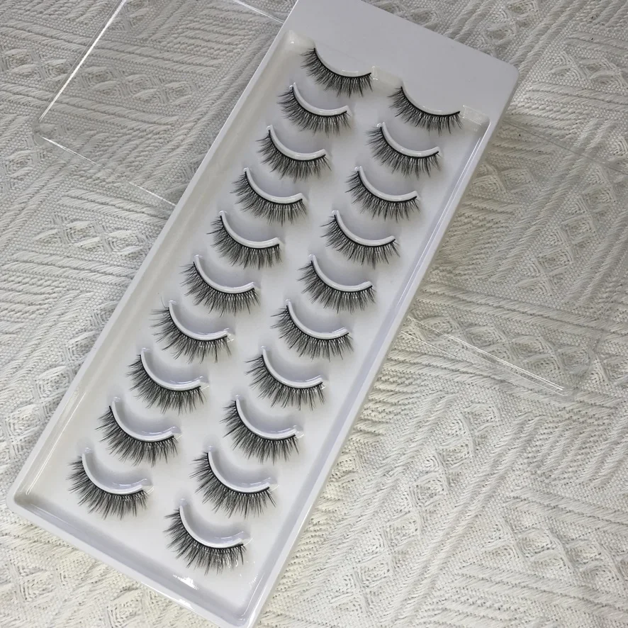 

HZJY Dropshpping 3D Synthetic Lashes 10 Pairs Pack Silk Eyelashes