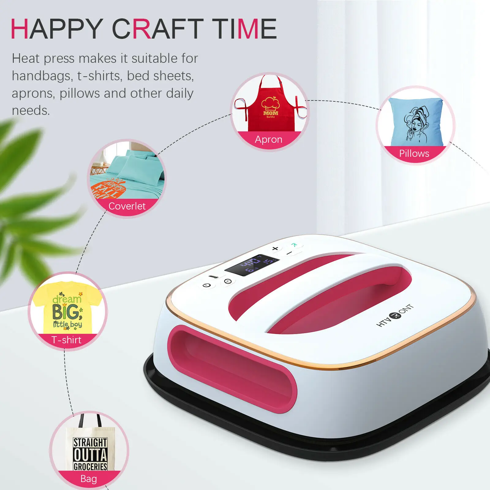 EU/US/AU/UK Plug HTVRONT 10X10inch Square Heat Press Machine T-shirts Printing DIY Iron On Sublimation HTV Vinyl for Clothes