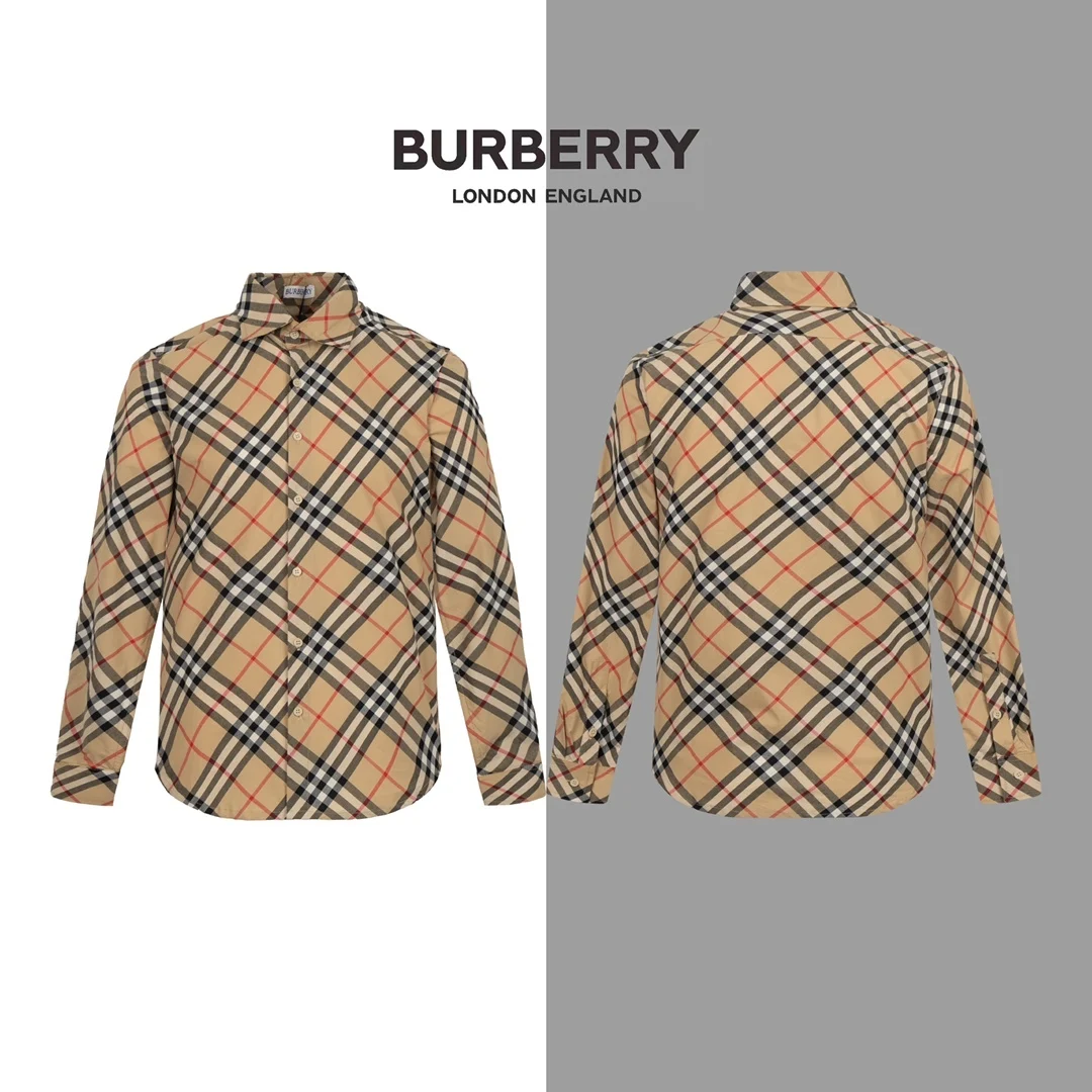 Рубашка Burberry С Длинными Рукавами Мягкая Удобная Повседневная Мода Износостойкая