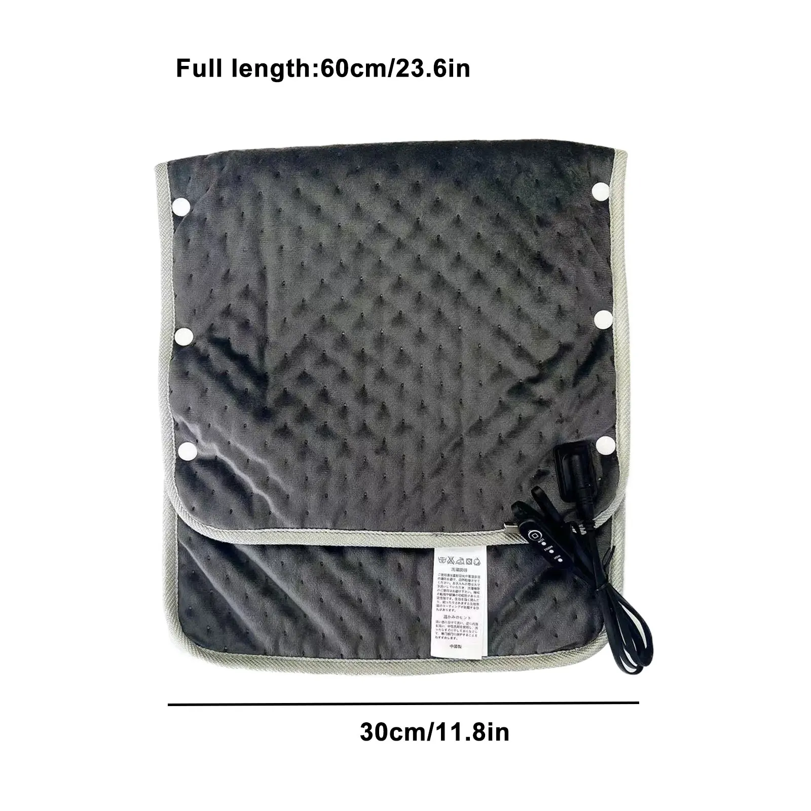 Нагревательное одеяло с питанием от USB 30x60 серого цвета - Универсальная зимняя