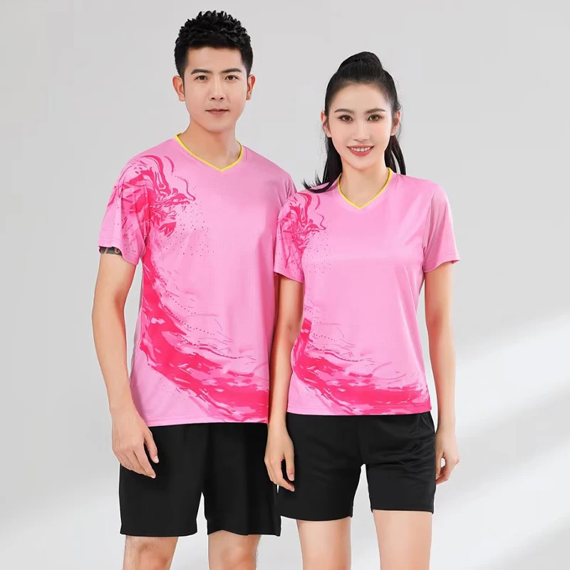 

New Sports Men Women Badminton Short Sleeve Suits Tennis Shirt Shorts Ping Pong Kits Volleyball Jerseys
