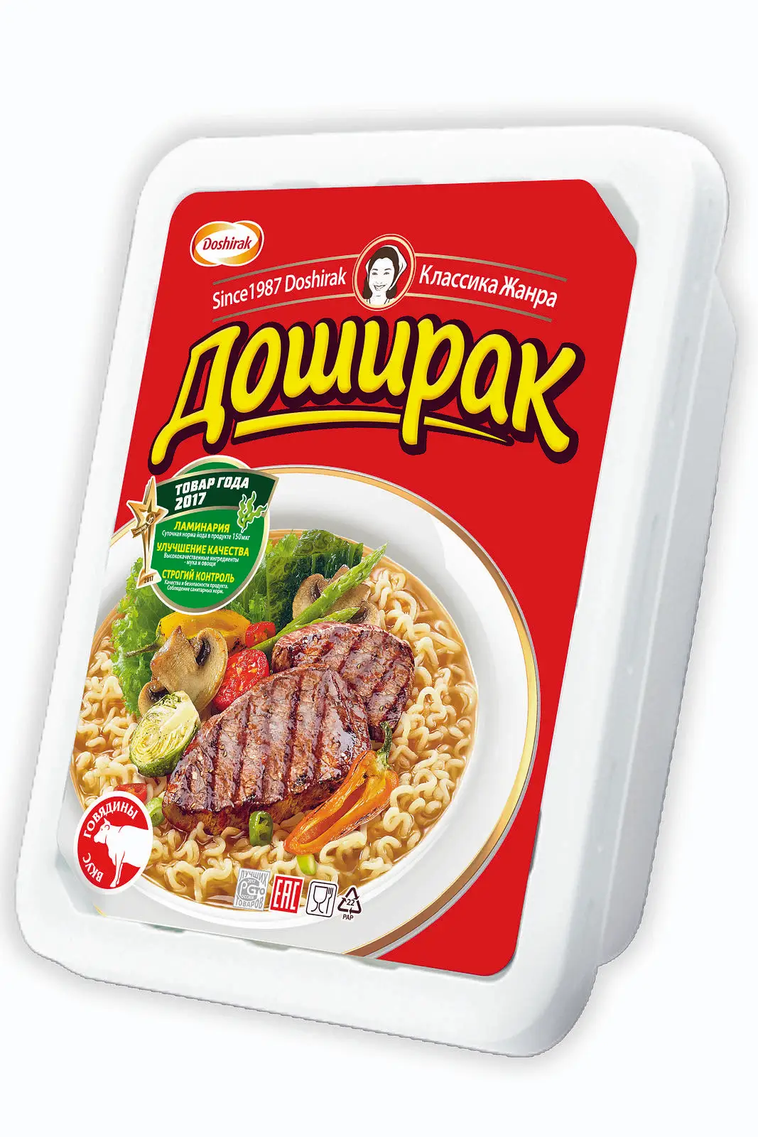 Лапша Доширак говяжья конт 90г