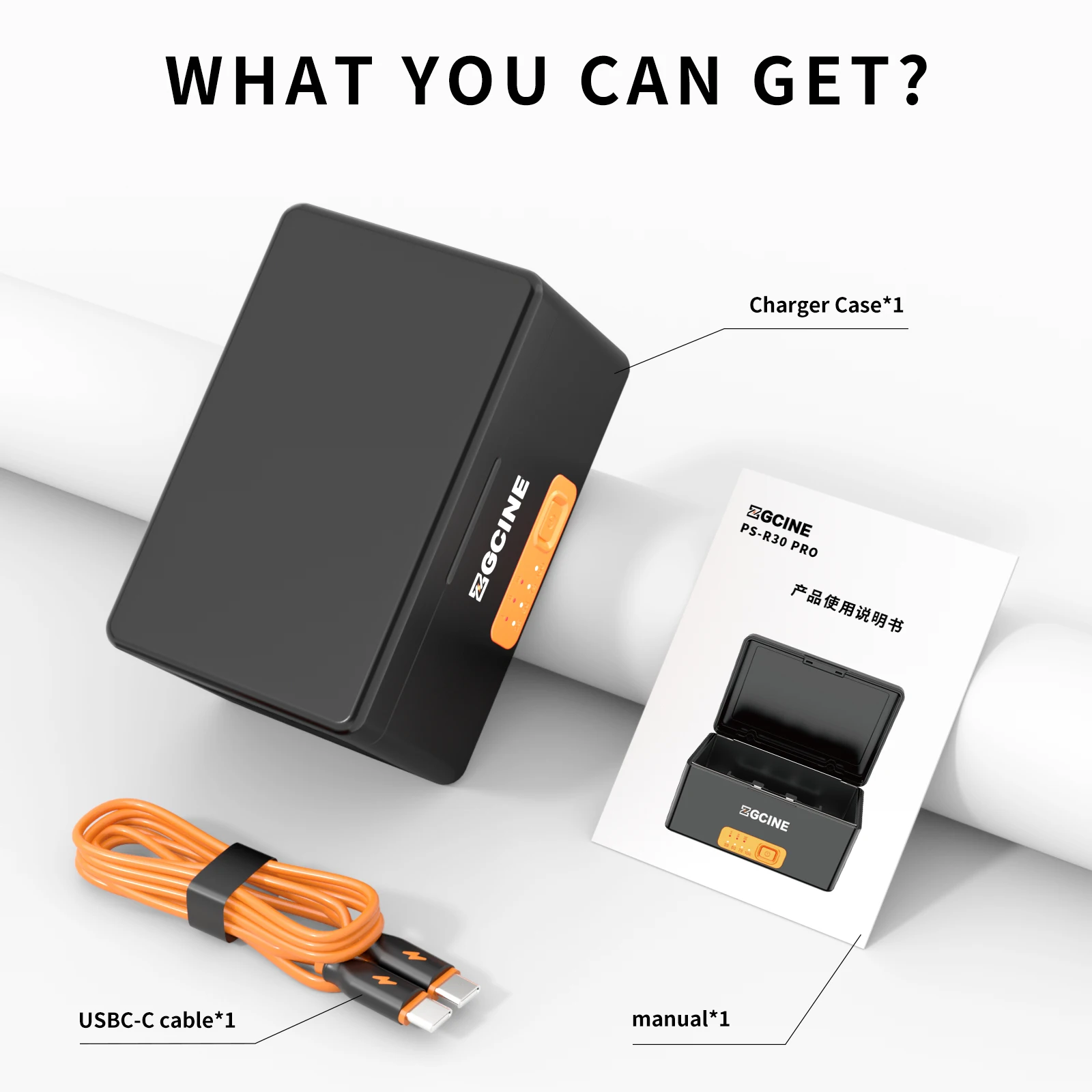 ZGCINE ZG-R30 Pro Charging Case for Rode Wireless GO 2 I II Single Fast Charging Box 3400mAh Built-in Battery Power Bank G0 2