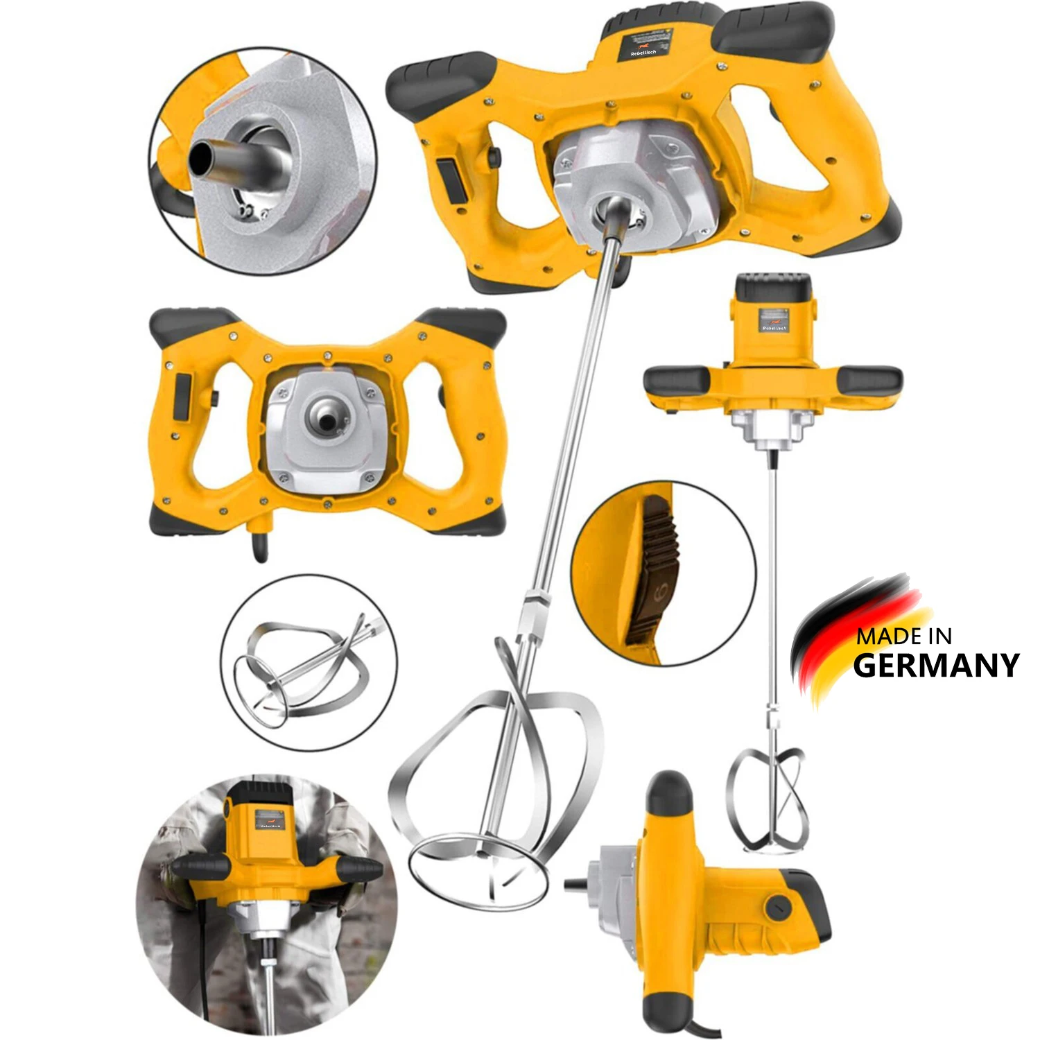 Электрический смеситель для краски на гипсе 6 уровней скорости 5400 Вт |
