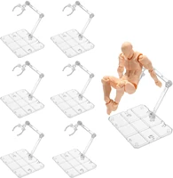 8pcs action figure display stands adjustable action figure display holder base sturdy base clear doll model support stand