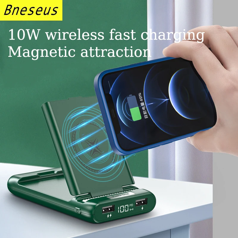 10000mAh Magnetic Wireless Power Bank 22.5W Fast Charging External Auxiliary Battery For iPhone 12 13 14 Macsafe Powerbank