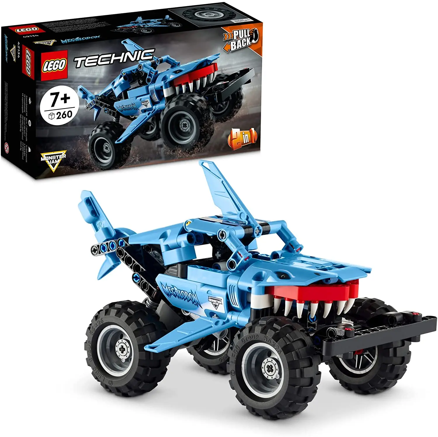 

Lego 42134 Technic Monster Jam Megalodon Model Building Kit; A 2-in-1 Build for Kids Who Love Monster Truck Toys