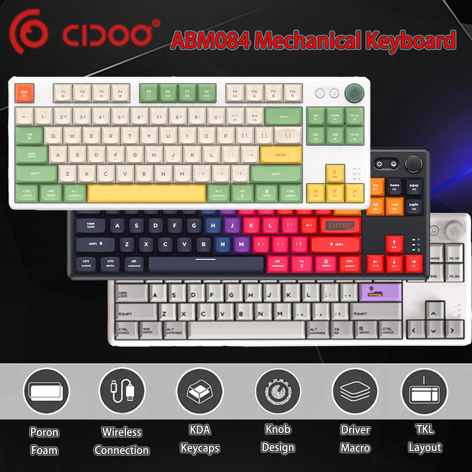 

KeysLand Cidoo Mechanical keyboard Bluetooth 2.4G Wireless TTC Switches RGB Hotswappable 3000mah KDA keycaps Gaming Gateron