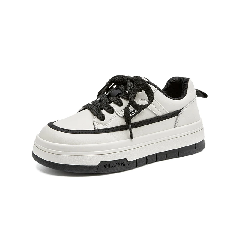 2023 Ladies Sneakers Spring Autumn New Ladies Casual Shoes Outdoor Thick Sole Lace Up Flats Solid Color Fashion Shoes for Women