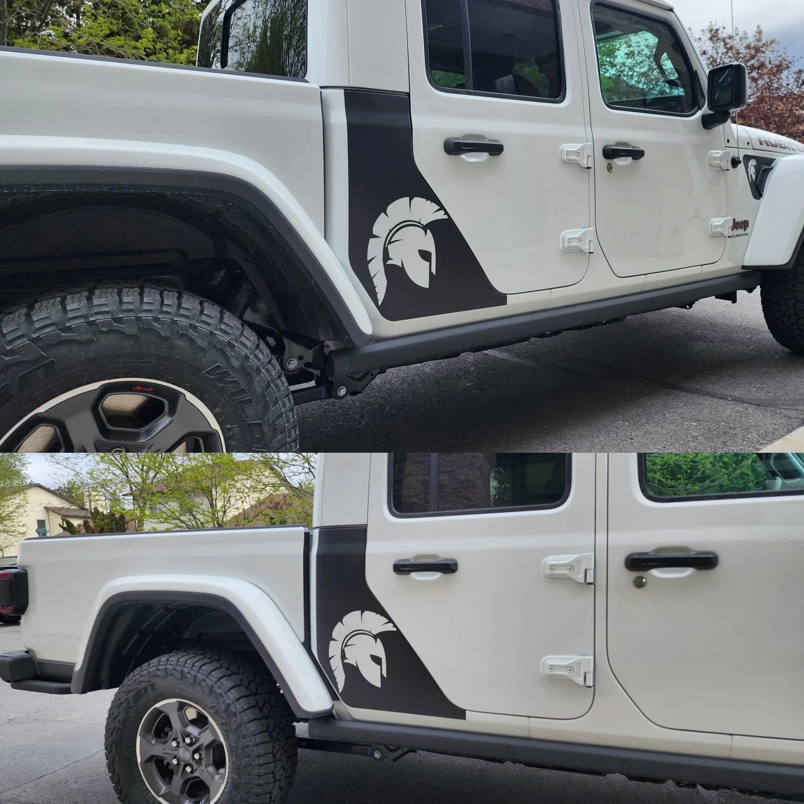 Фото Автомобильные наклейки для Jeep Gladiator, виниловые наклейки на заднюю панель, графика, троянская голова, Jeep Gladiator 2018-2025, аксессуары, графическая палочка №2