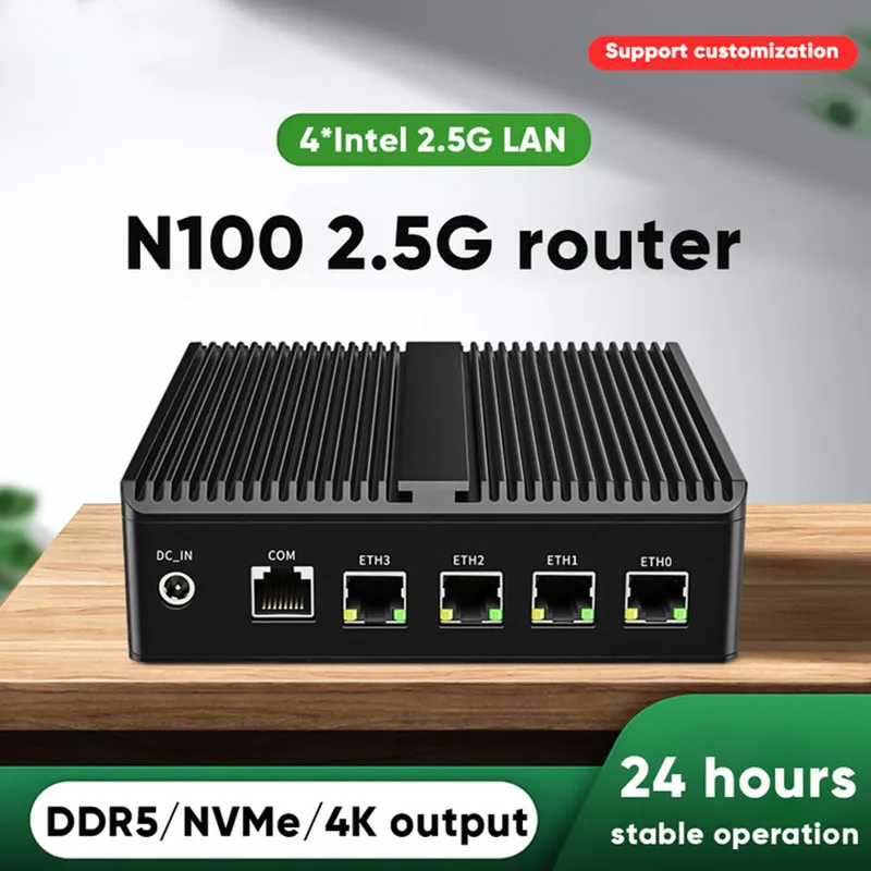 

pfSense Firewall Soft Router N5105 N100 4x Intel i225 i226 2.5G LAN 2xDDR4 NVMe Fanless Mini PC HDMI2.0 DP AES-NI OPNsense ESXi