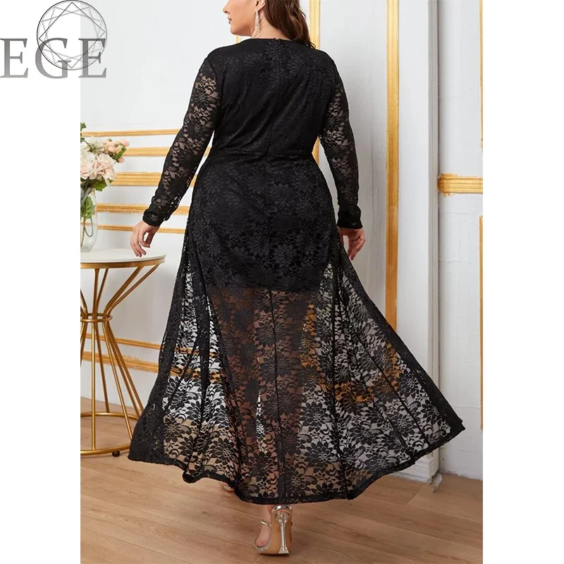 Plus Size Lace Black Bodycon Dress Plus Size Dresses Elegant Loose Fitting Maxi Dress Plus Size Lace Evening Dress