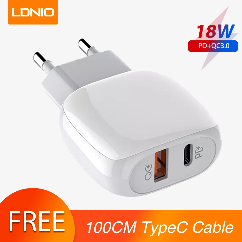 

LDNIO 20W Quick Charge Charger QC3.0 Dual Port Wall Charger Fast Charging For Iphone 12 Huawei Xiaomi Mobile Phone USB C Charger