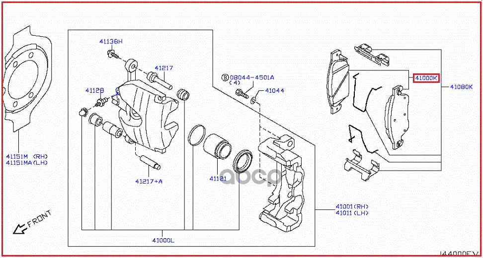 Колодки Тормозные Дисковые, Комплект D1060-Jk00b NISSAN арт. D1060-JK00B