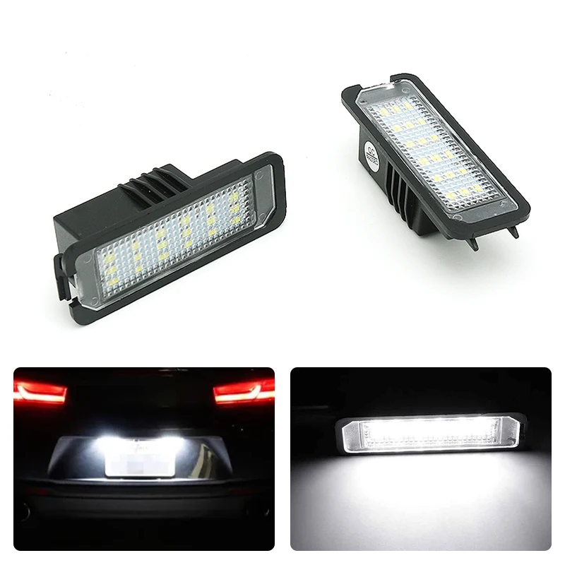 

2Pcs 12V Car LED Number License Plate Light Lamps For VW GOLF 4 5 6 7 Polo 6R Scirocco Passat B6 3c Limousine 2005-2010 Replacem