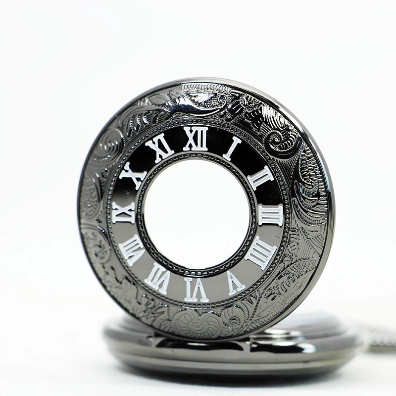 10pcs Vintage Roman Numerals Case Mechanical Pocket Watches For Men Women Personalised Pendant Necklace Male Best Gift アンティーク