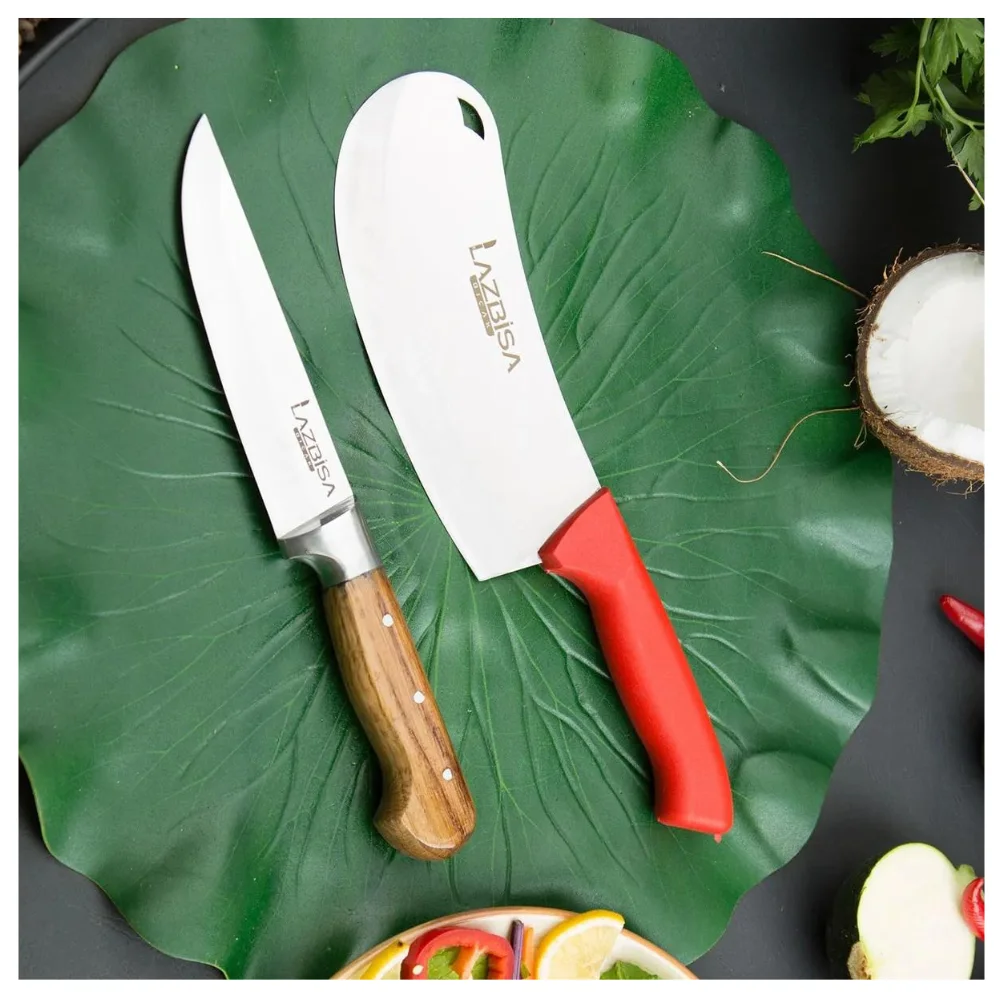 Набор кухонных ножей лук искусственная кожа нож мясной резчик хлеб овощи 2024