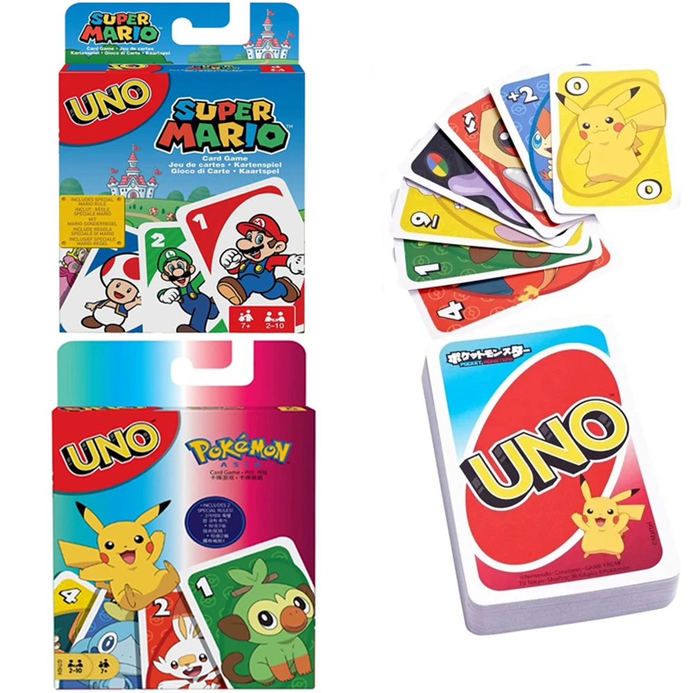 

Pokemon Pikachu Anime Game figure Card UNO Game Family Funny Entertainment Board Game Poker Cards Game Gift Box Festive gifts