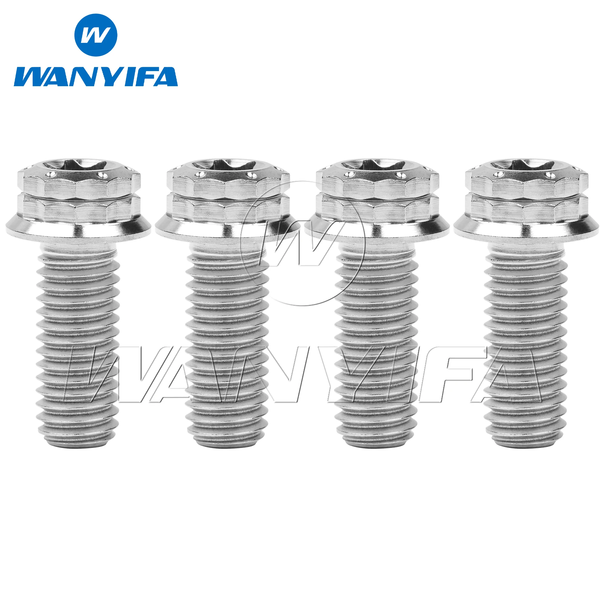 Wanyifa 4 шт. титановый болт M8x15 20 25 30 35 40 45 50 55 60 65 80 мм фланец 12-точечная звездообразная