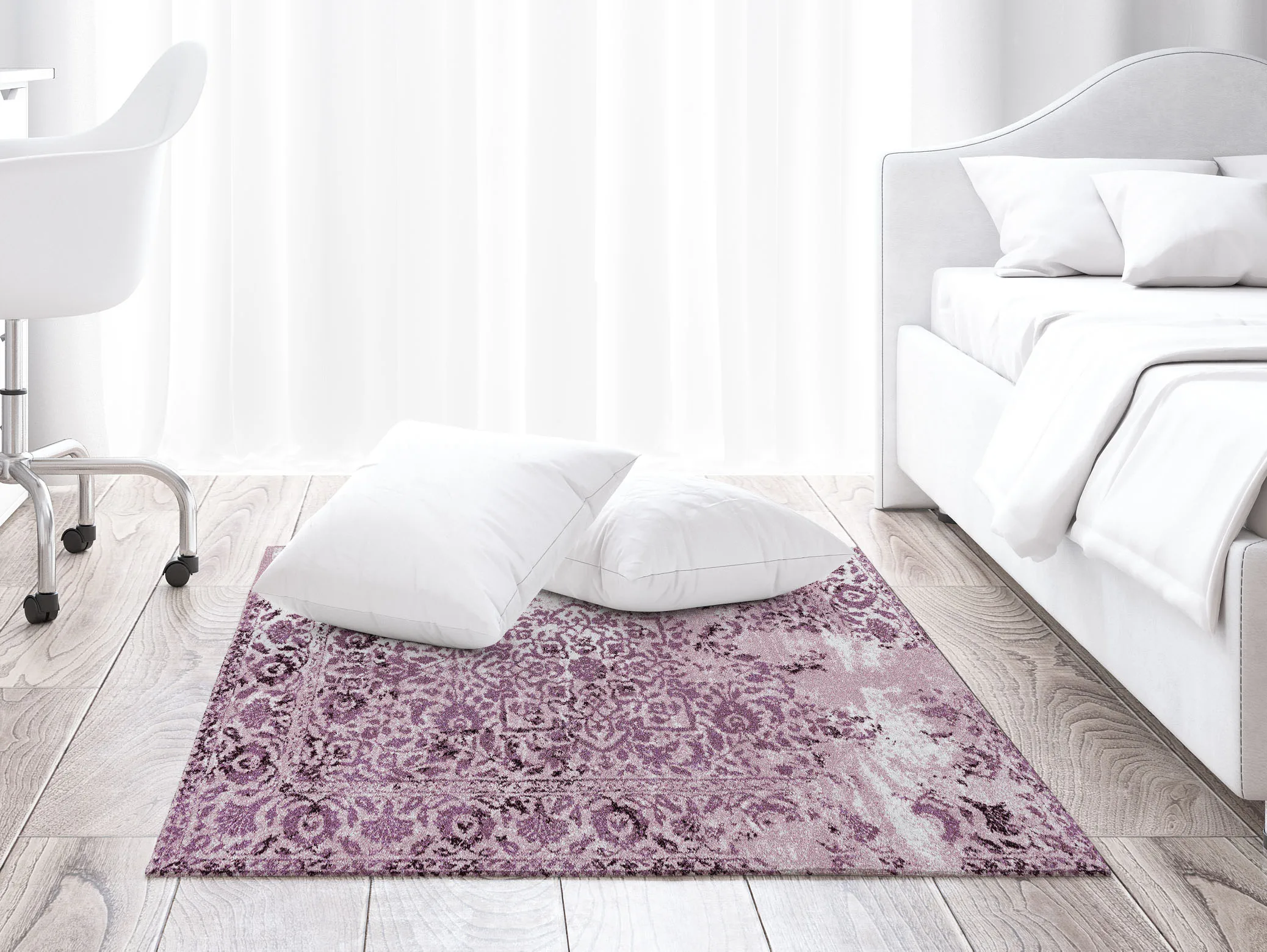

Rose Area Rug Fashion Carpet Turkish Floor Soft Modern Decoration Non-Slip Home Decor Thick Runner Durable Kilim
