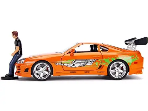 JADA TOYS Fast Furious 1995 Toyota Supra оранжевая с подсветкой 1/18