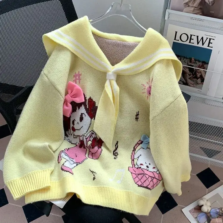 Пуловер Catoon Свободная Стильная Осенне-зимняя Верхняя Одежда Для Ленивых Женщин