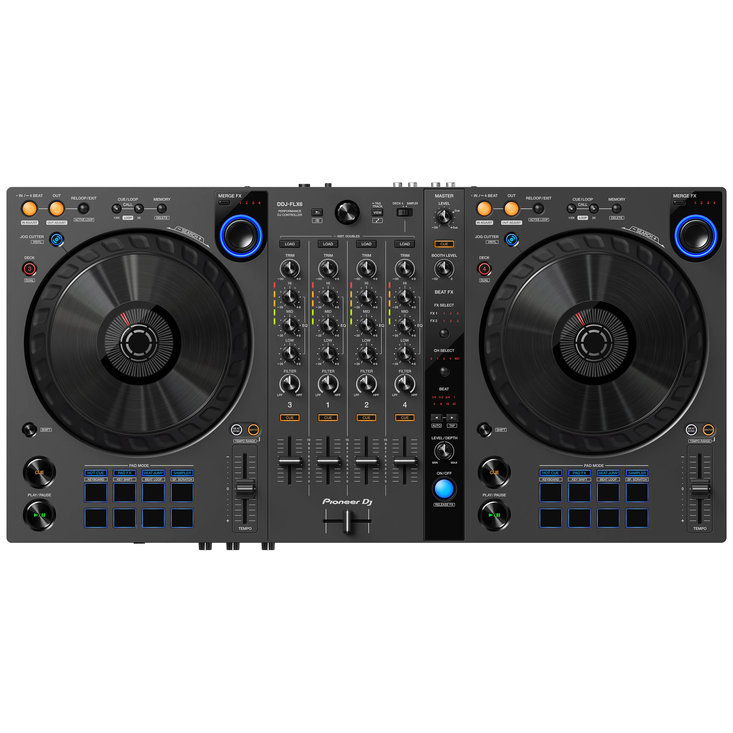 

Большая скидка, распродажа, Pioneer DJ DDJ-FLX6-GT, 4-палубный рекламный ящик и контроллер Serato DJ-графит