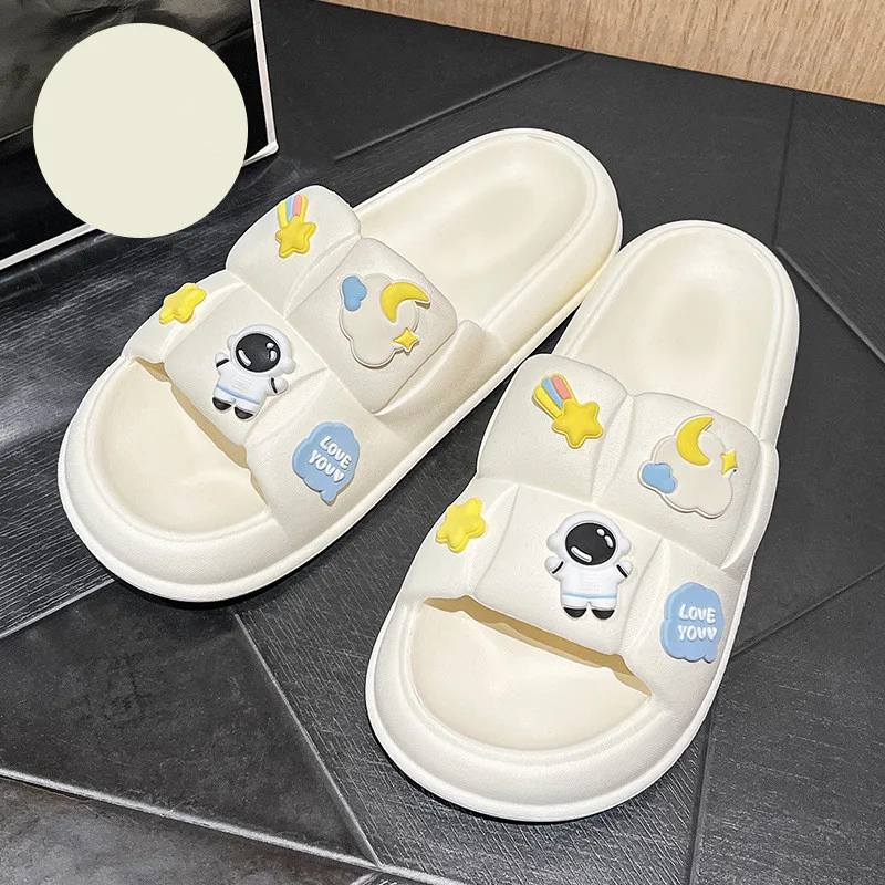

Flip Flops Astronaut Summer Cartoon Woman Slippers Indoor Home Non-slip Soft EVA Thick Platform Beach Slides Ladies Shoes