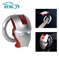 iron man one key car engine ignition start stop switch button protective cover decor decoration stick accessories