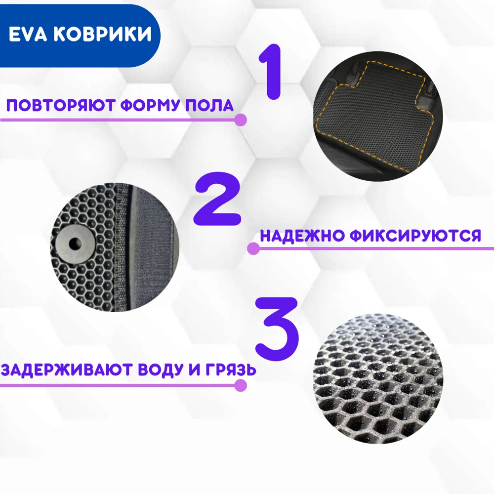 Комплект EVA ковриков для Toyota Wish 2WD 2012-2017 Рестайлинг / Эва коврики Тойота Виш |