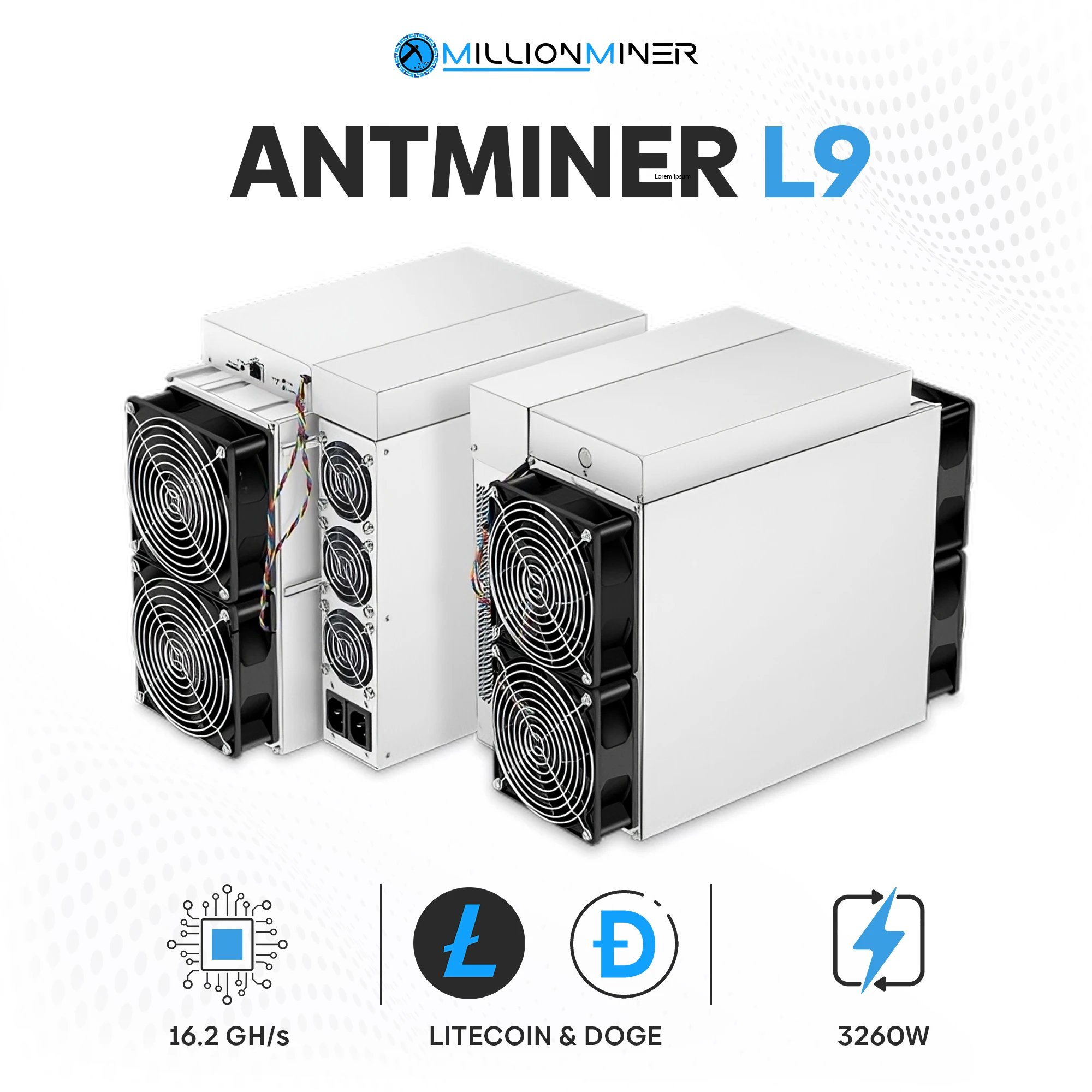 G2 PERFECT Bitmain Antminer L9 16Gh 17 6Gh 3260W LTC Miner Dogecoin Mining Machine Asic Crypto