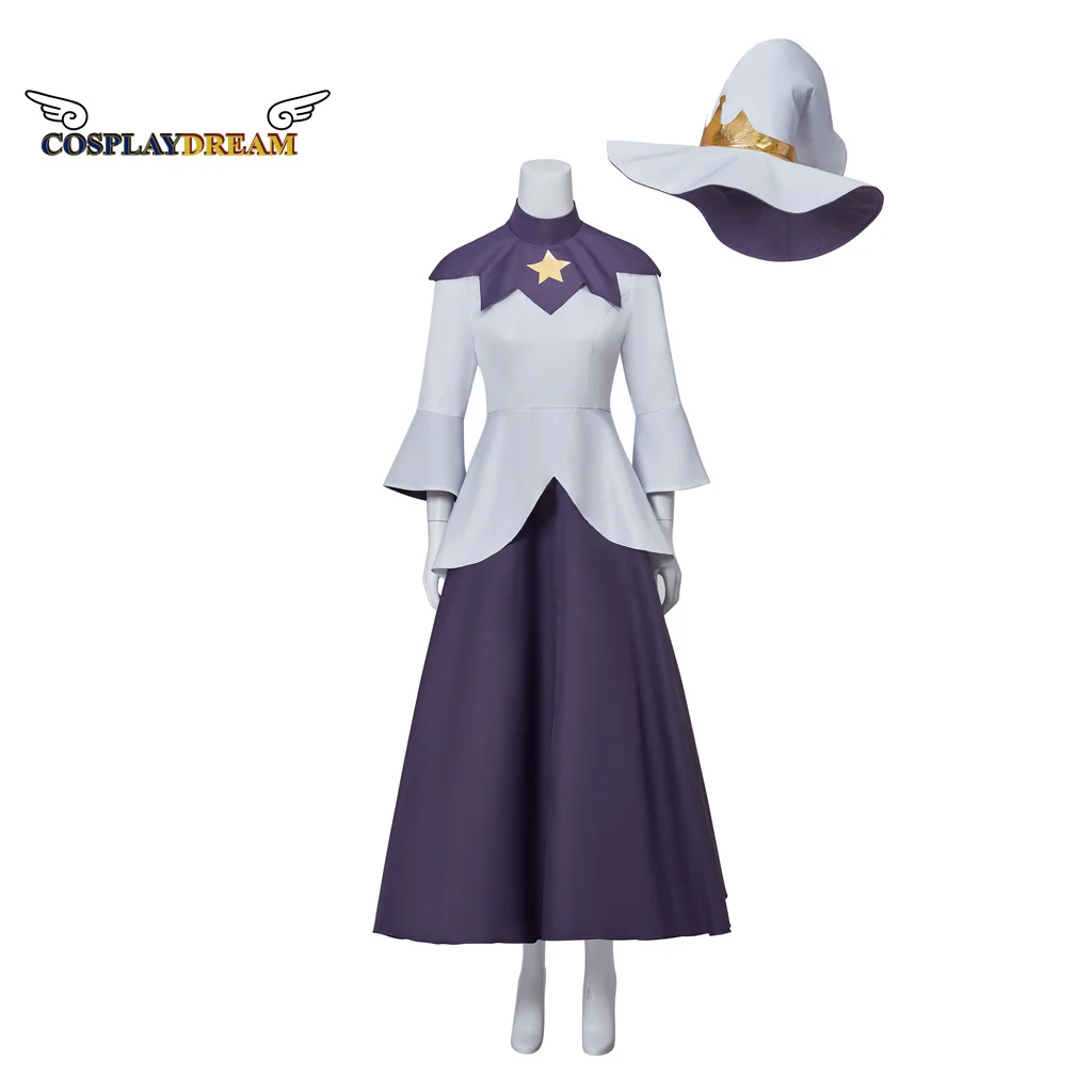 The Owl Cosplay House Azura Cosplay Costume Dress The Good Witch Azura Costume Uniform Dress Outfit with Hat for Women Adult