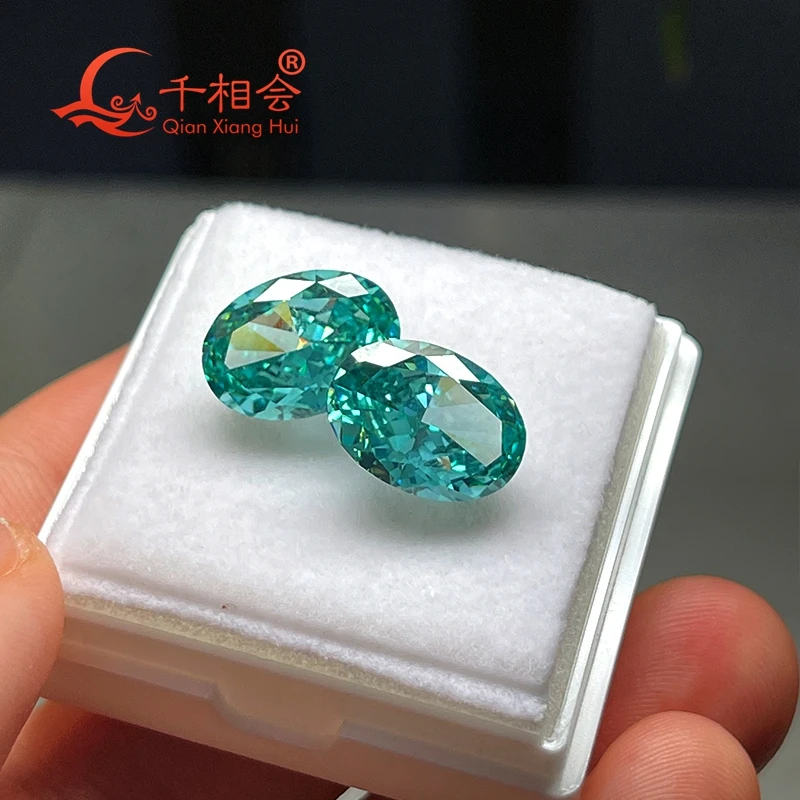 Paraiba  blue color oval  shape   brilliant crushed ice cut cubic zirconia loose stone cz stone for jewelry