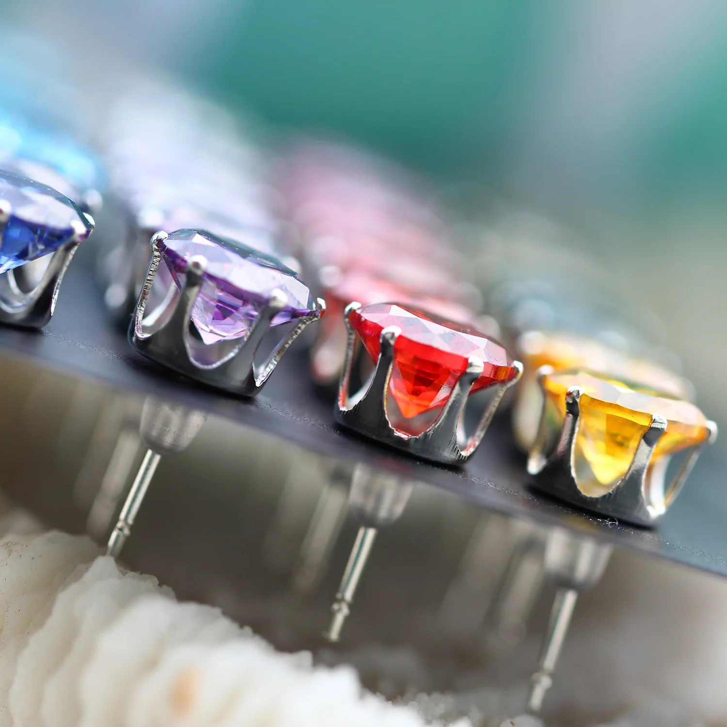 

12 Pairs Stud Earring Set Hypoallergenic 8mm/10mm Cubic Zirconia Earrings for Women