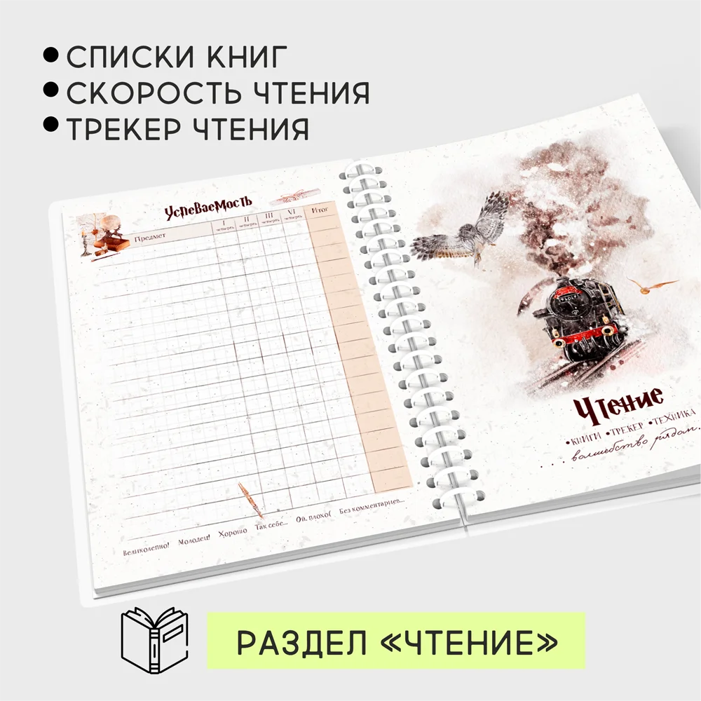 Планер блокнот на пружине для школьников &quotМир магии&quot А5 (21*15 см) 192 страницы
