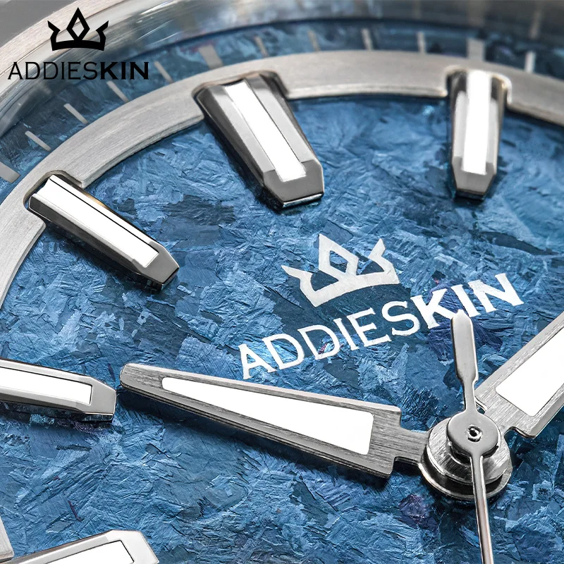 Фото Мужские роскошные часы Addieskin K006 с титановым циферблатом «Ледяной трещинчатый узор», 40 мм, водонепроницаемость 200 м, сапфировое стекло, люминесцентные стрелки BGW9, механизм 9015, подарок №3