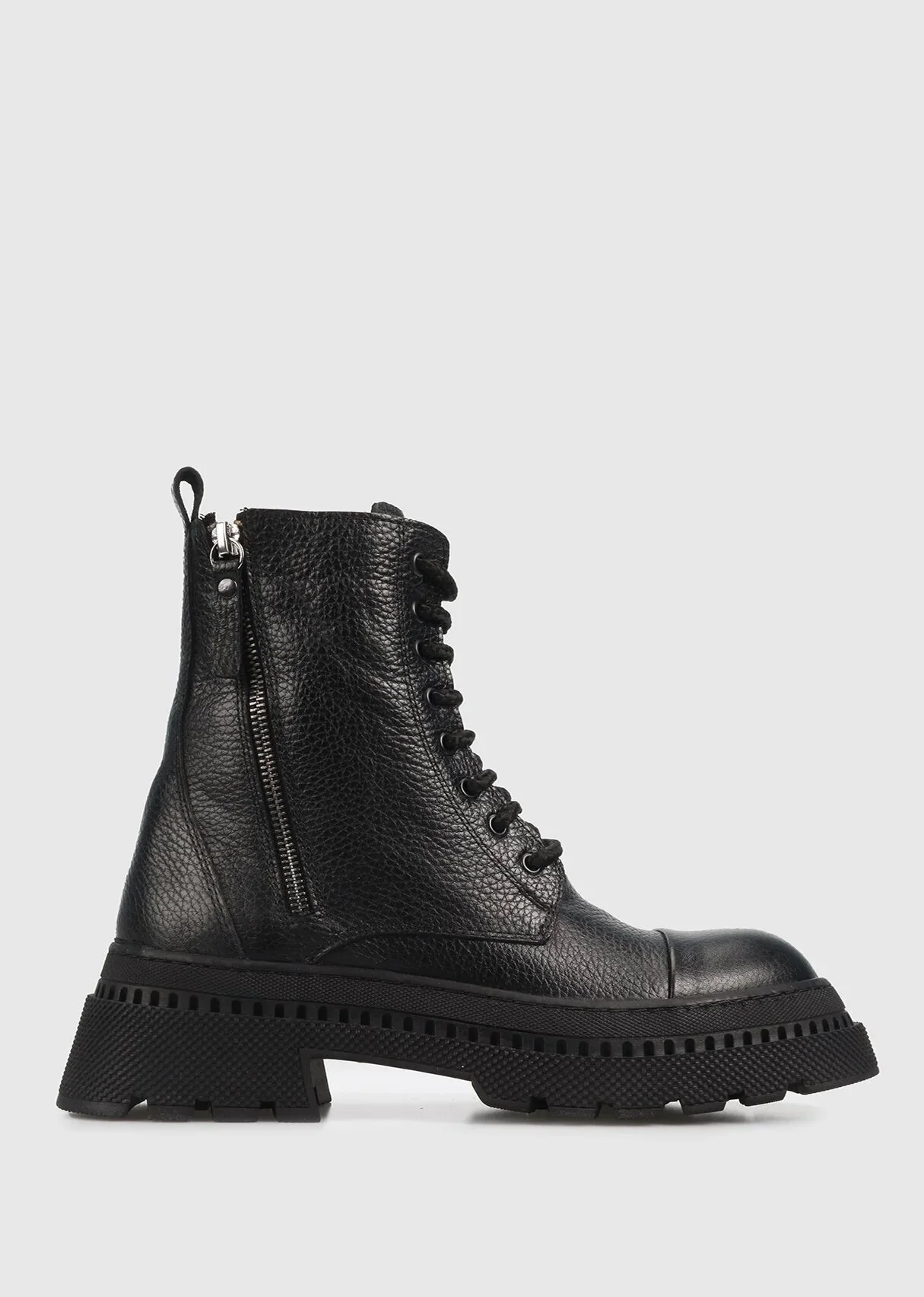 Черные кожаные женские военные ботинки ProvoQ