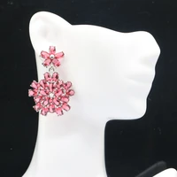 41x27mm european design 11 6g created pink raspberry rhodolite garnet women dating silver earrings