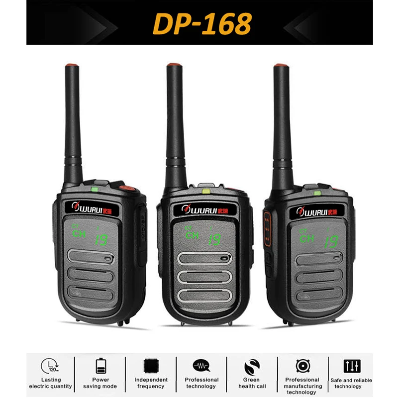 2 pcs Wurui DP168 DMR walkie talkie digital portable mini professional Two-way radio radios ham handy Mobile police uhf vhf 10km enlarge