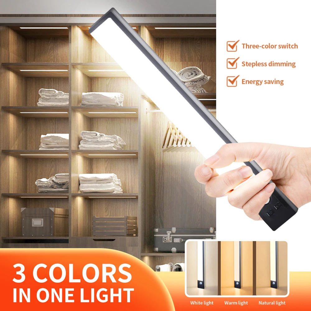 

3 Mode Motion Sensor Cabinet Light Led Smart Lamp Kitchen Bedroom Closets Light Rechargeable Cabinet Light Ultra Thin Night Lamp