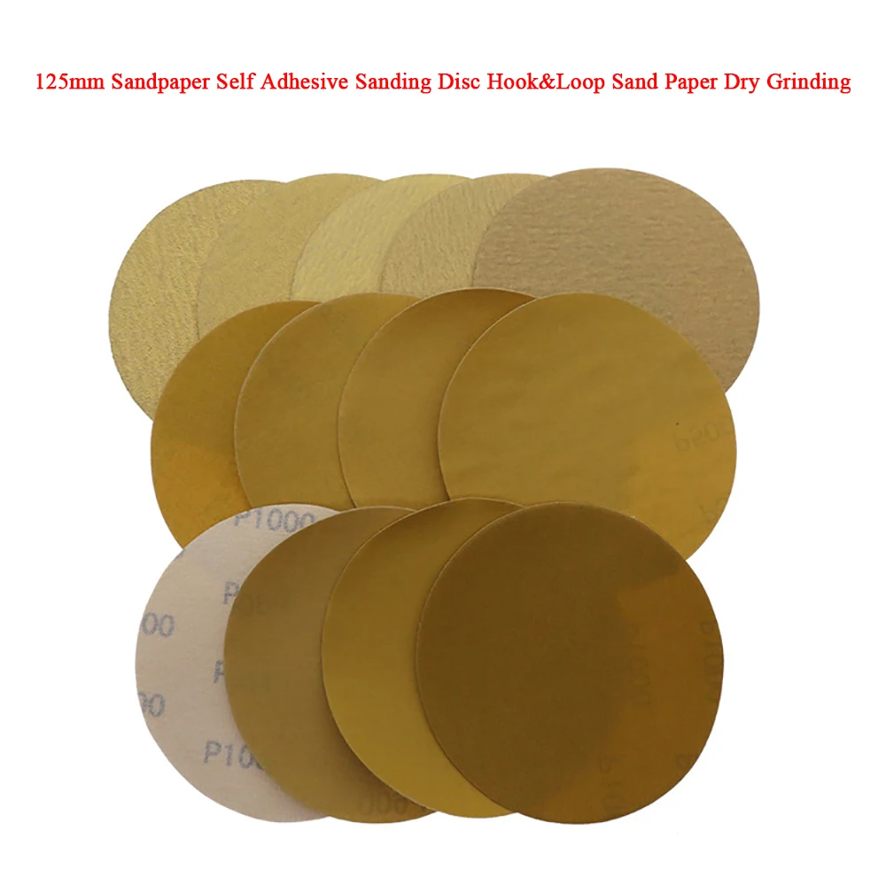 5 Inch 125mm Sandpaper Self Adhesive Sanding Disc Hook&Loop Sand Paper 40-1000 Grit Dry Grinding For Auto Parts Wood Metal Stone