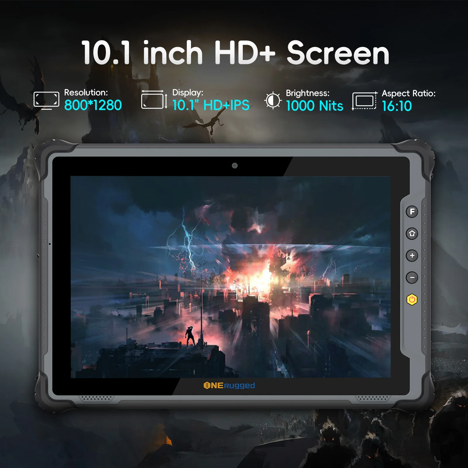 Фото Прочный планшет ONERugged M10T, планшет Android 10,1 дюйма, 8 ГБ + 128 ГБ, 10000 мАч, промышленный ПК с 4G LTE/WiFi 5/BT 5,1/NFC №4
