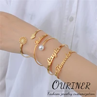 ouriner love letter opening bracelet stainless steel new fashion versatile temperament jewelry valentines day gift for mom
