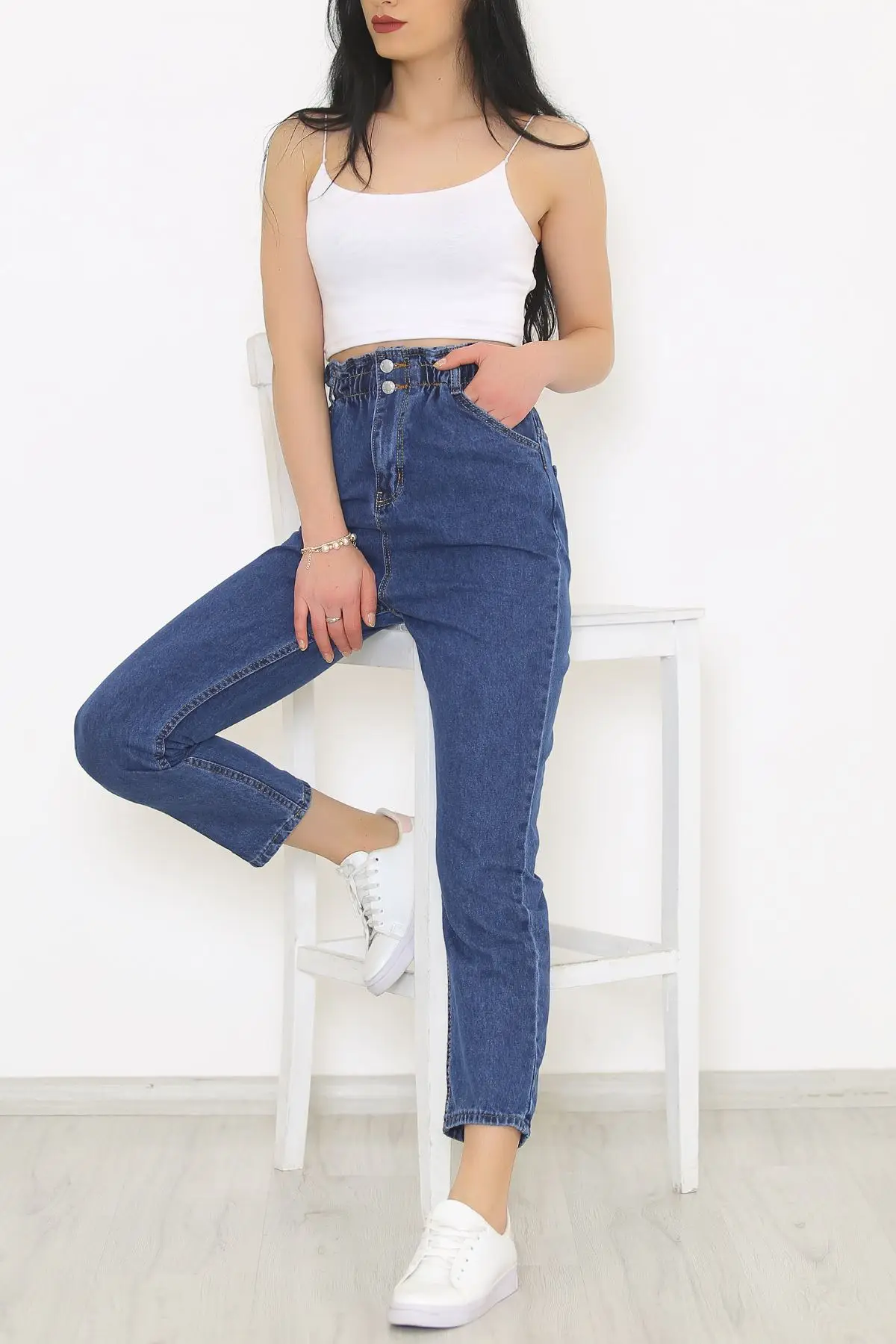 

Women's Blue Beli Wheel Mom Jeans Pantalon New Season Free Shipping
