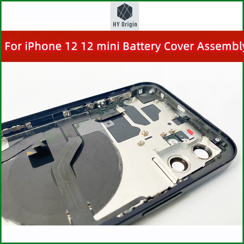 For iPhone 12 12mini battery back cover, mid case, SIM card tray, side key assembly, soft case cable installation + tool enlarge