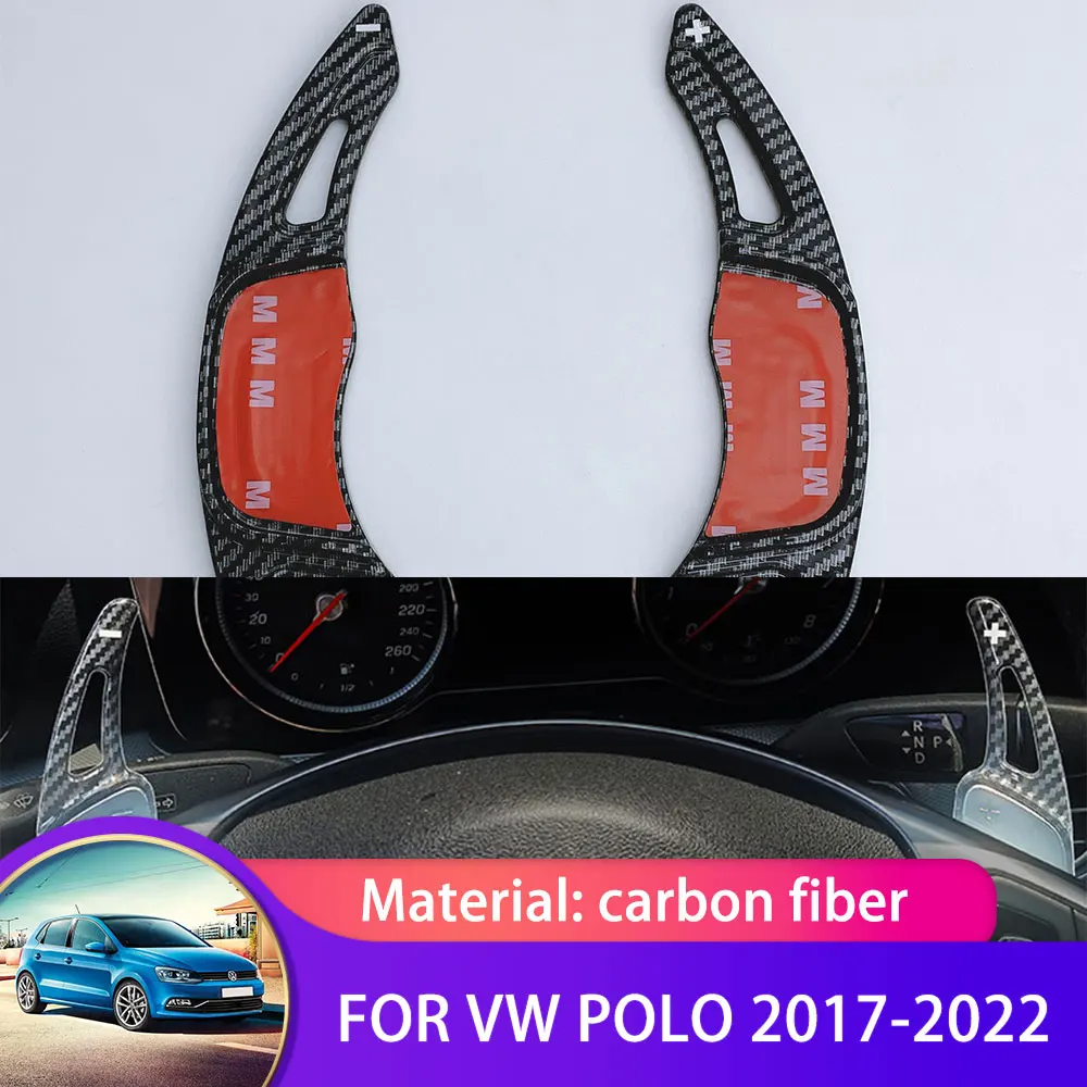 Автомобильное рулевое колесо весло из углеродного волокна для Volkswagen VW Polo Virtus MK6 AW