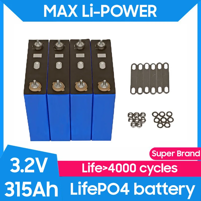 

New 1-16pcs 315Ah Lifepo4 12V 24V 48V Class A Rechargeable Battery Pack 3.2V LiFePO4 Battery Lifepo4 Cells Duty Free with Busbar