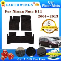 Car Floor Mats For Nissan Note E11 2004~2013 2008 2010 Carpets Footpads Anti-slip Cape Rugs Cover Foot Pads Interior Accessories